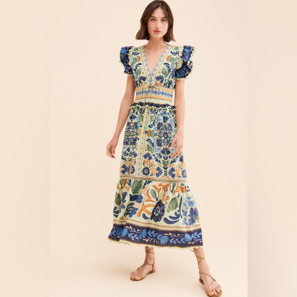 Farm Rio Ocean Tapestry Maxi Dress